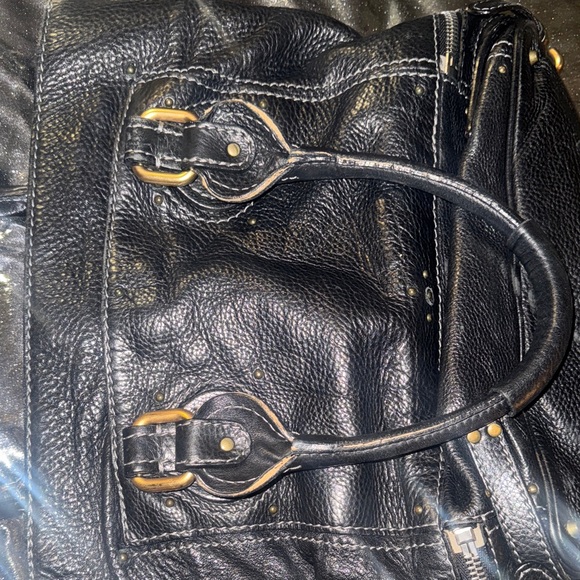 Chloe Black Leather Tote with Gold Accents - Picture 9 of 14